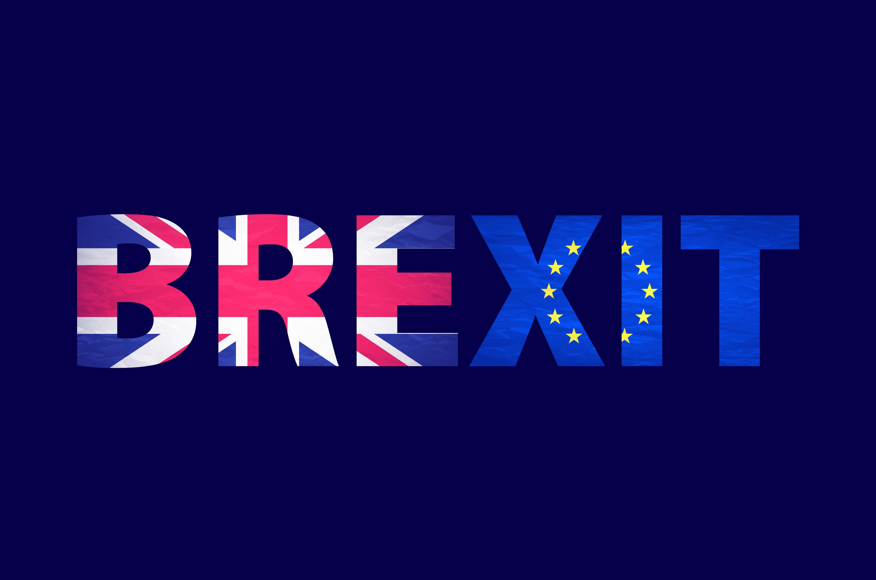 Brexit Text Isolated. United Kingdom Exit From Europe Relative I